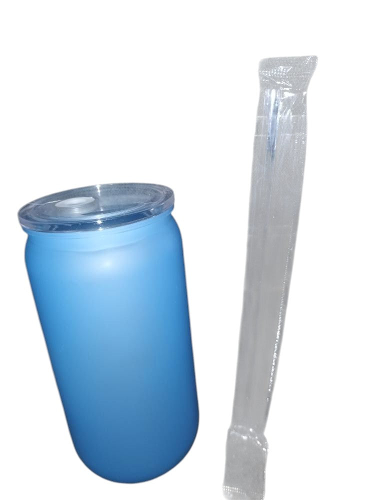 blue 16oz tumbler plastic with straw