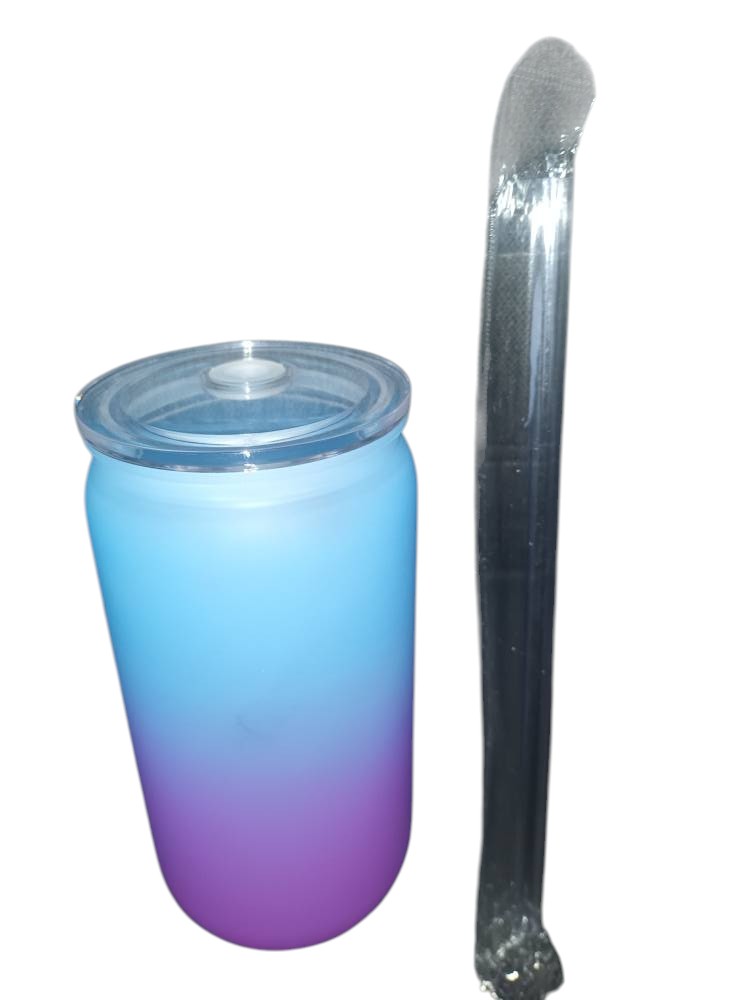 16oz tumbler plastic with straw blue * purple